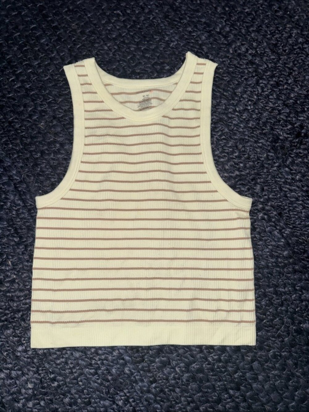 Intimately Free People Striped Ribbed Tank Top White Black M/L Clean Girl